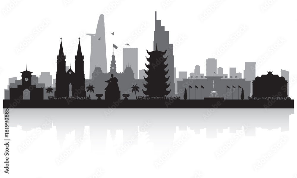 Ho Chi Minh city Vietnam city skyline silhouette