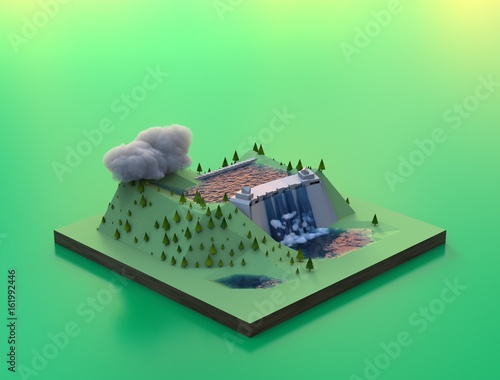 Hydro power station model