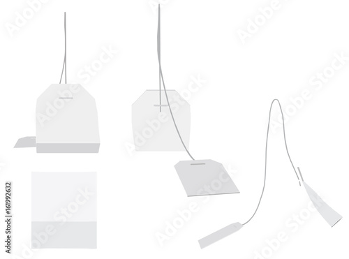 tea bag silhouette on white background