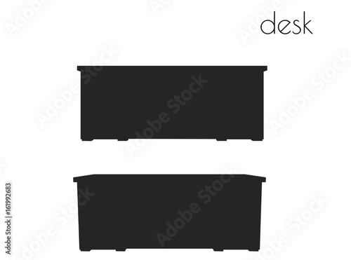 desk  silhouette on white background