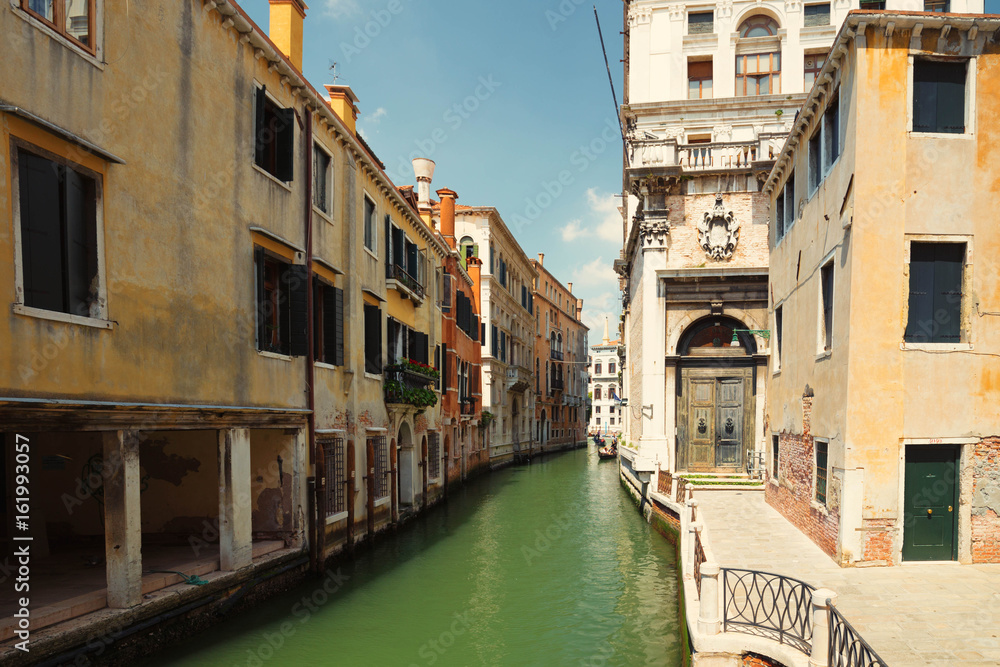 Venice in Italy, historical architecture and river canal.
