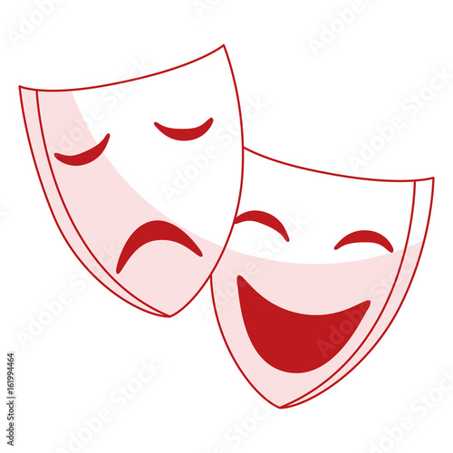 theater masks isolated icon vector illustration design