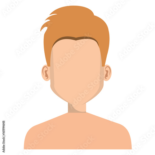 young man shirtless avatar character vector illustration design