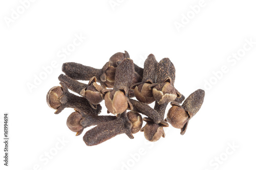 closeup Spice cloves on a white background