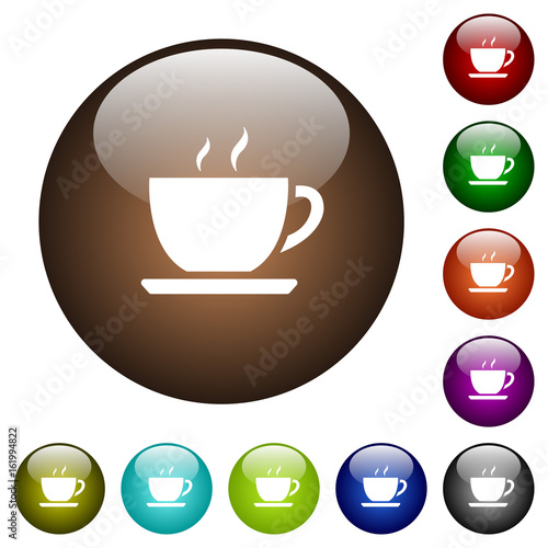 Cup of coffee color glass buttons