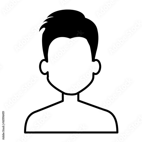 young man shirtless avatar character vector illustration design