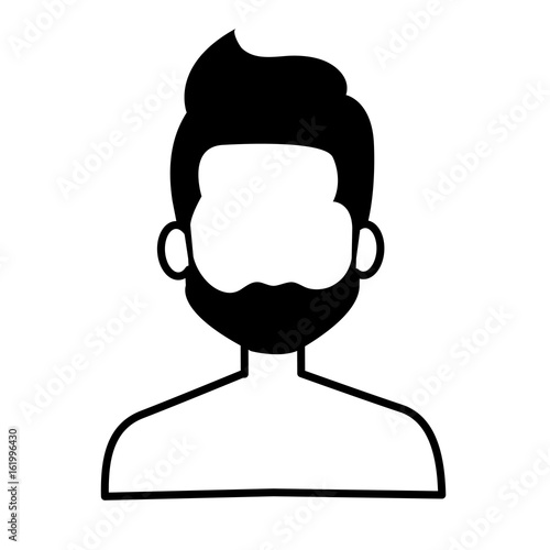 young man shirtless avatar character vector illustration design