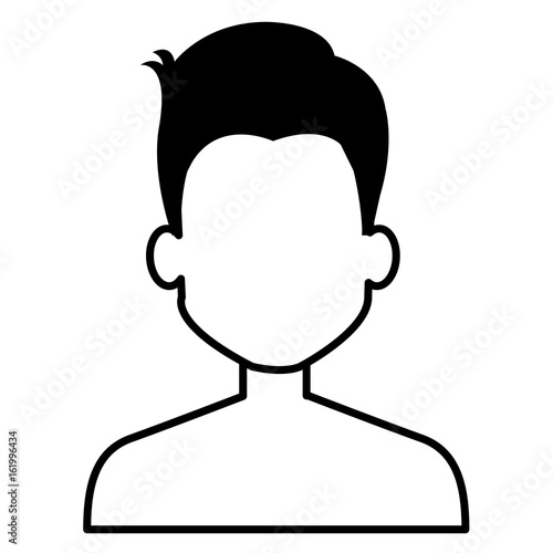 young man shirtless avatar character vector illustration design