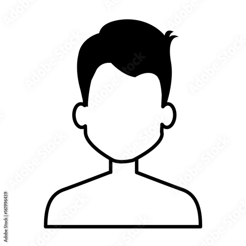 young man shirtless avatar character vector illustration design