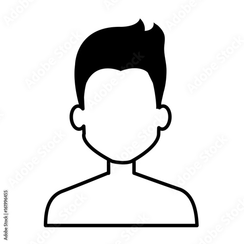 young man shirtless avatar character vector illustration design