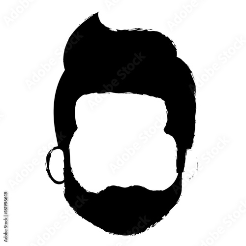 young man head avatar character vector illustration design