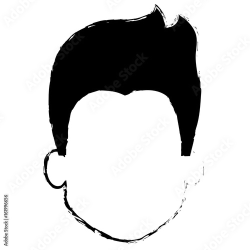 young man head avatar character vector illustration design