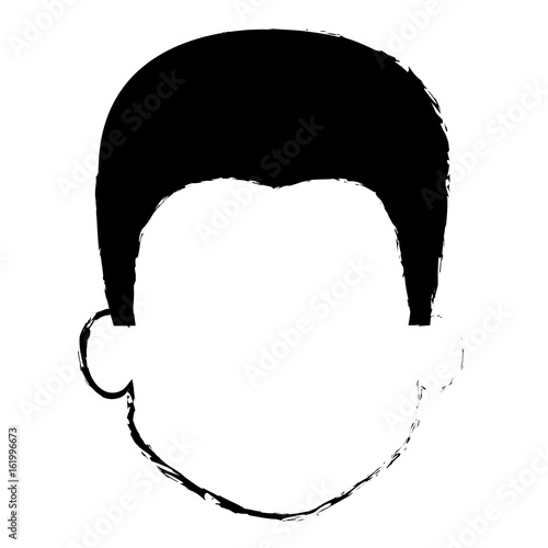 young man head avatar character vector illustration design