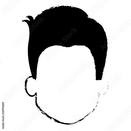 young man head avatar character vector illustration design