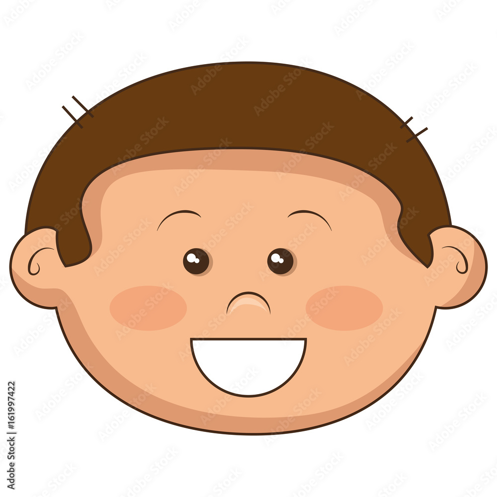 Obraz premium cute little boy head character vector illustration design