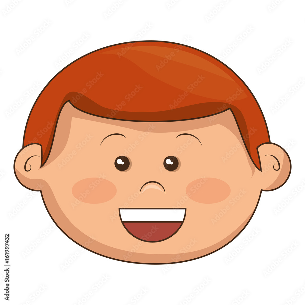 Obraz premium cute little boy head character vector illustration design