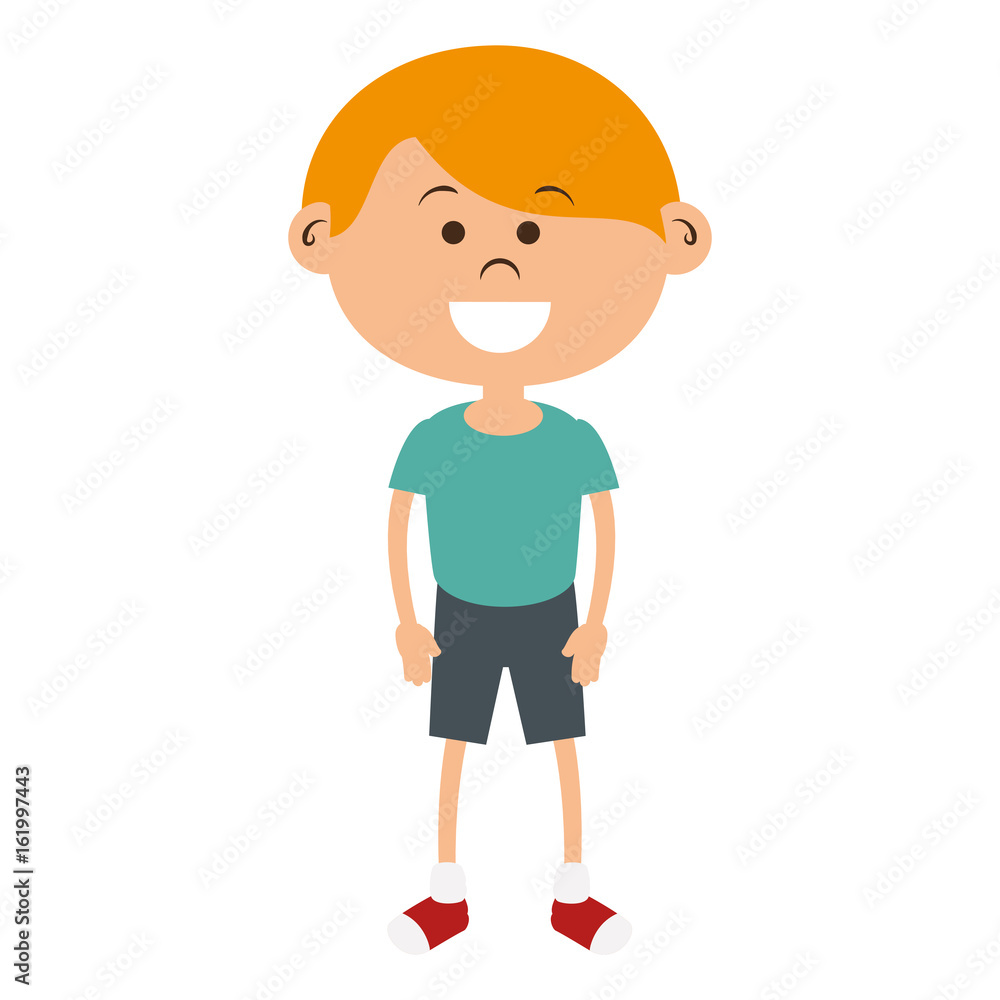 cute little boy character vector illustration design