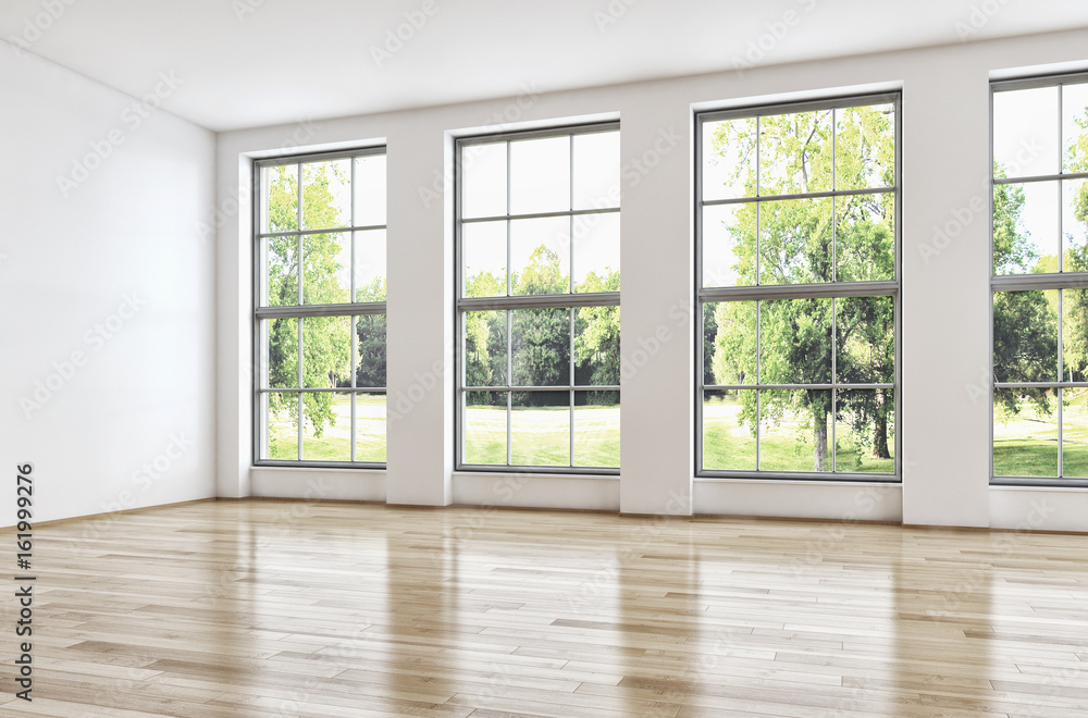 Fototapeta premium Modern living empty room. 3D rendering