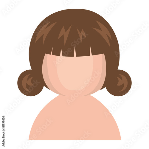 cute Little shirtless japanese doll vector illustration design