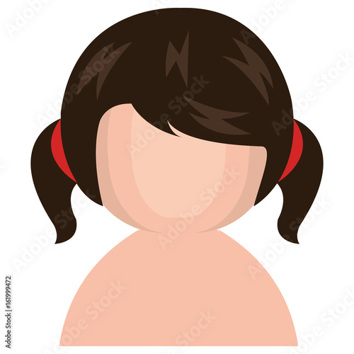 cute Little shirtless japanese doll vector illustration design