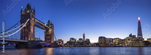 Tower Bridge, The Shard & The City Of London During Blue Hour