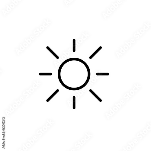 sun, light, brightness line black icon on white background