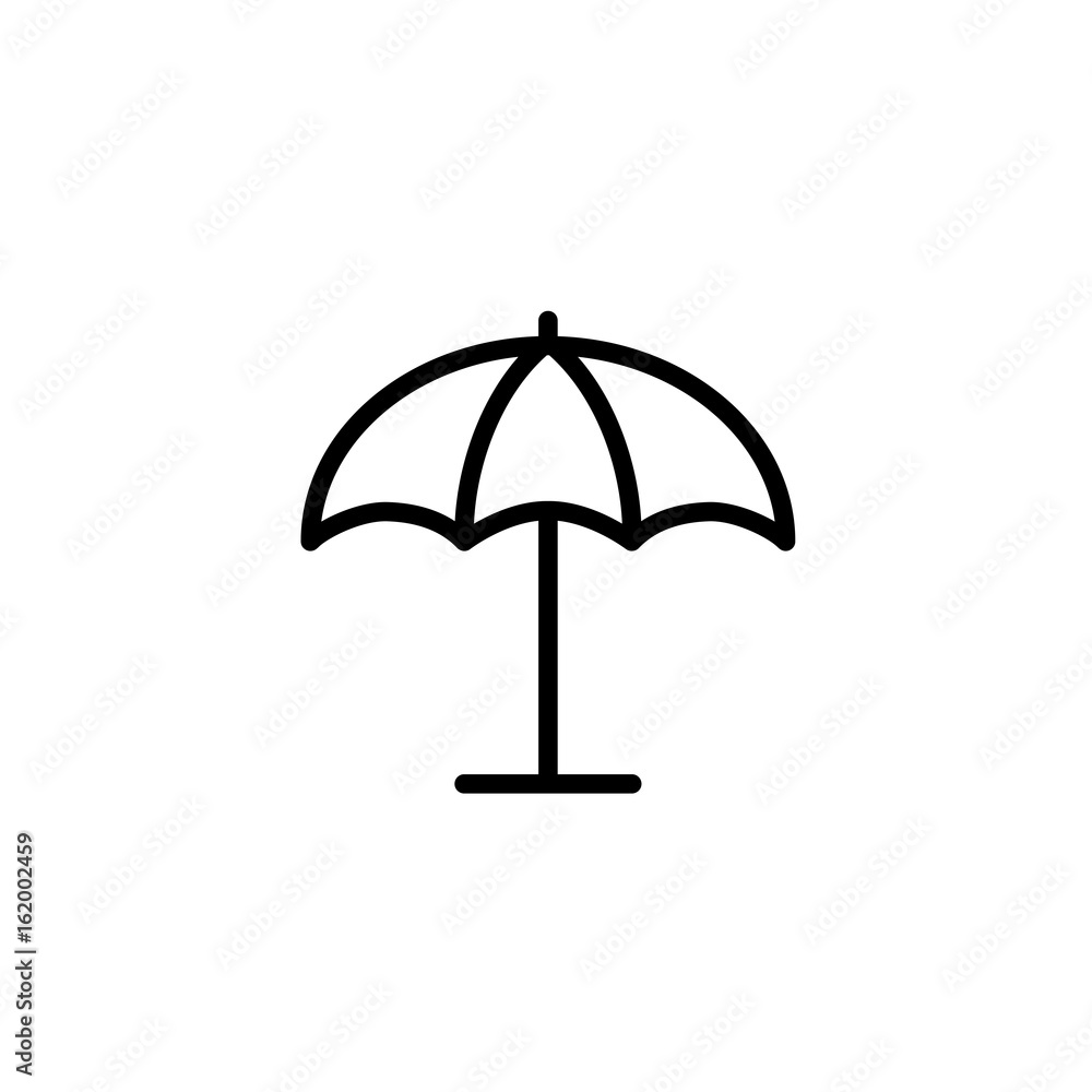 parasol, umbrella icon thin line black on white background