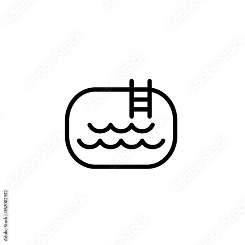 pool icon thin line black on white background