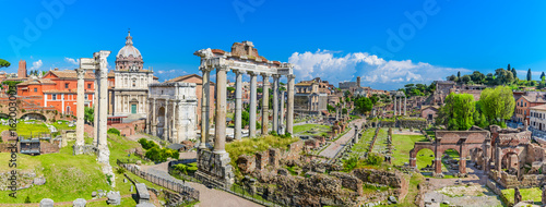 Photography Ancient Forum with temples, pillars, the senate and ancient streets,Rome,Italy