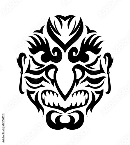 Tribal evil mask. Japanese tengu