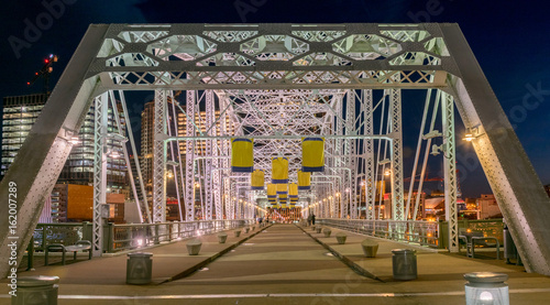 Nashville Pedestrian Bridge with Banners