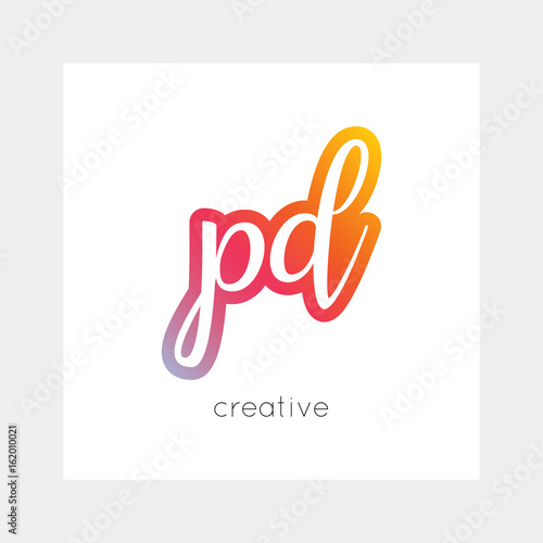 PD logo  vector. Useful as branding  app icon  alphabet combination  clip-art.