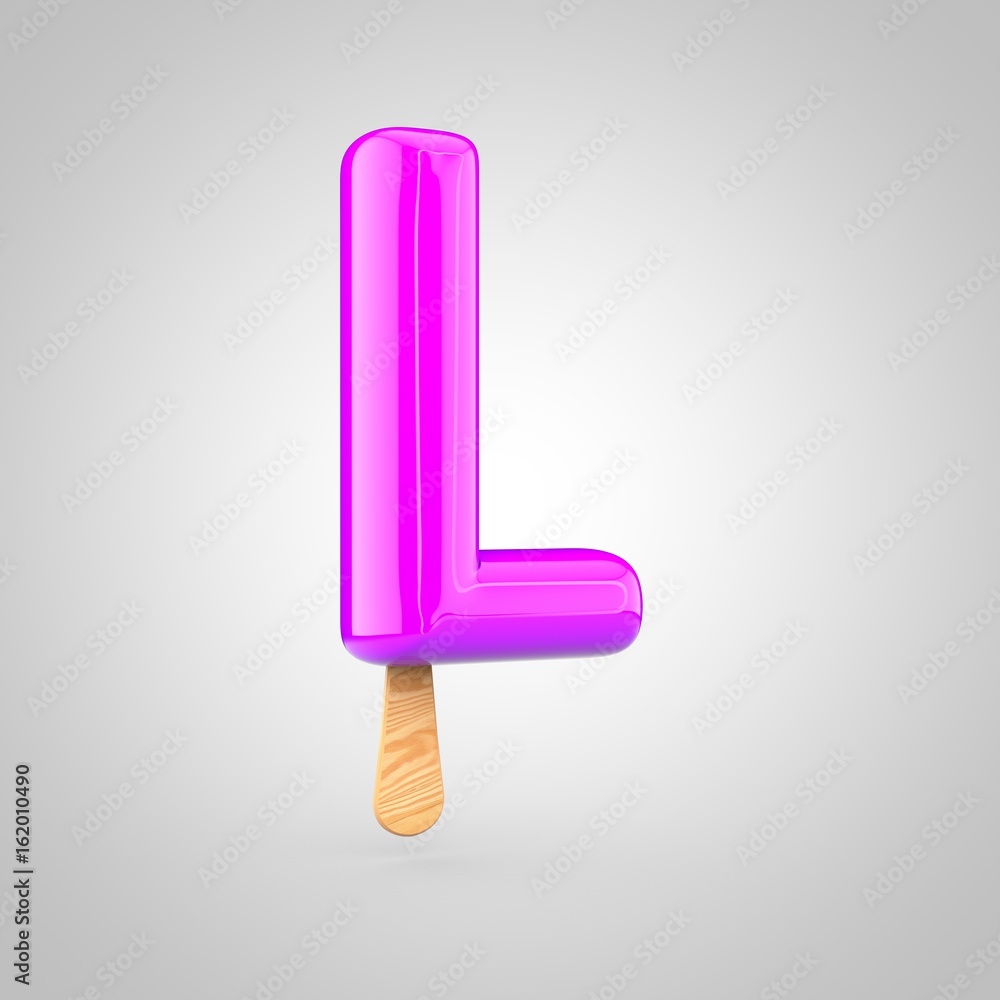 Ice cream letter L uppercase isolated on white background Ice cream letter L uppercase isolated on white background