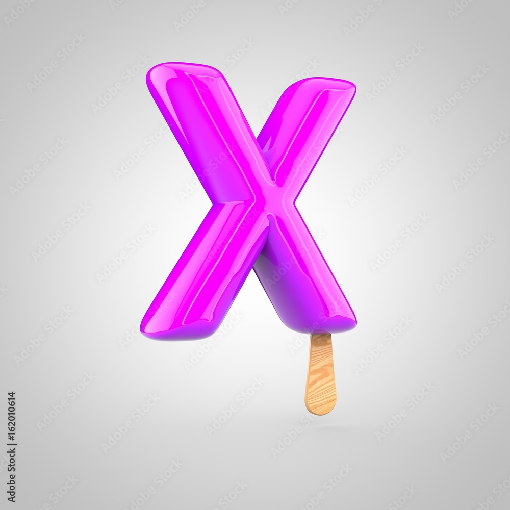 Ice cream letter X uppercase isolated on white background Ice cream letter X uppercase isolated on white background