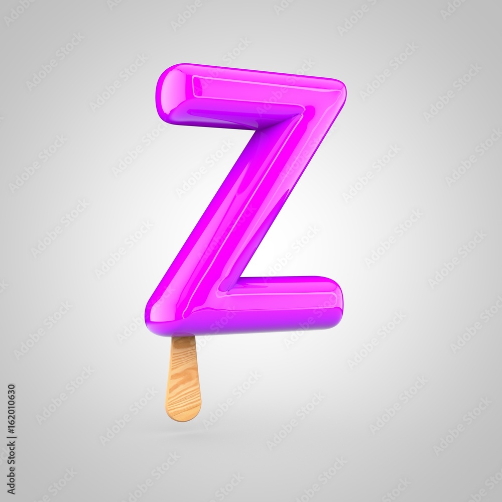 Ice cream letter Z uppercase isolated on white background Ice cream letter Z uppercase isolated on white background