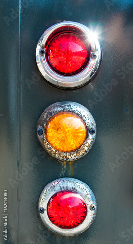 The old tail lights of antique car