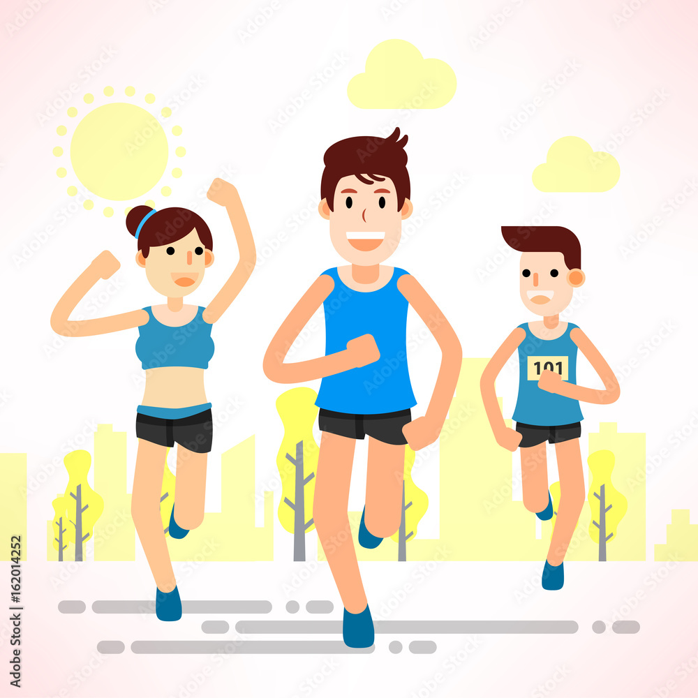 young people running and training for marathon sport young people running and training for marathon sport