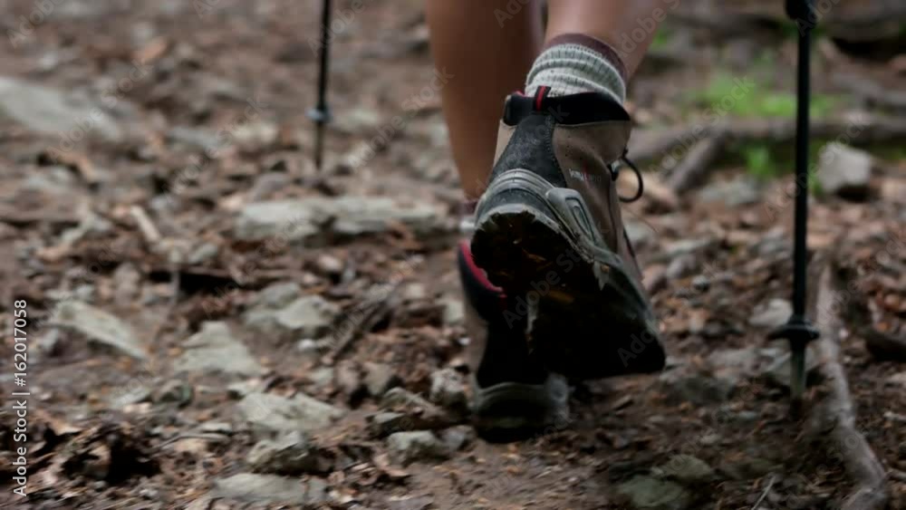 Close up of Women Legs Hiking Steep Terrain in Slow Motion With a Gimbal Motion Camera Close up of Women Legs Hiking Steep Terrain in Slow Motion With a Gimbal Motion Camera