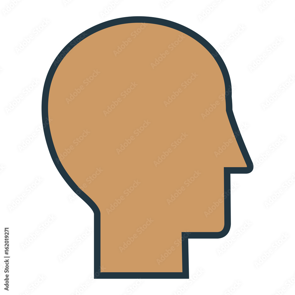 head silhouette flat icon vector illustration design graphic
