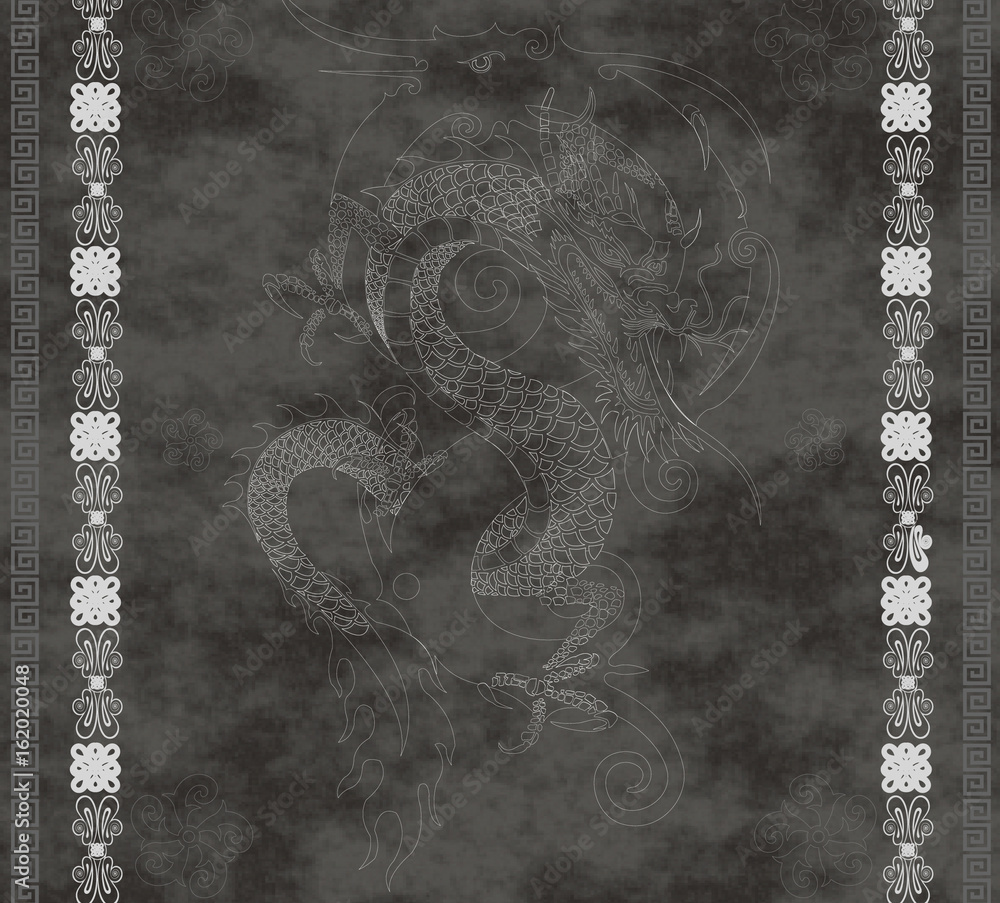 Dragon, Naga, Naga Dayak, Desain Batik, Motif Dayak, Dayak, Stock