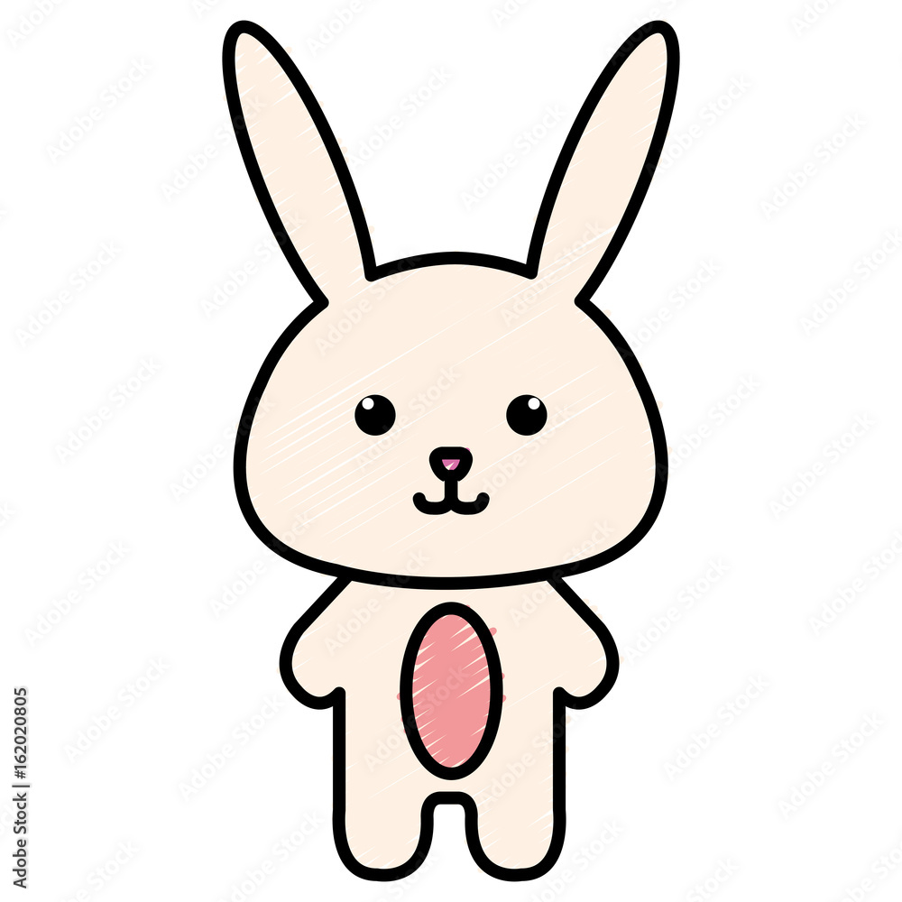Stuffed animal rabbit icon vector illustration design doodle Stuffed animal rabbit icon vector illustration design doodle