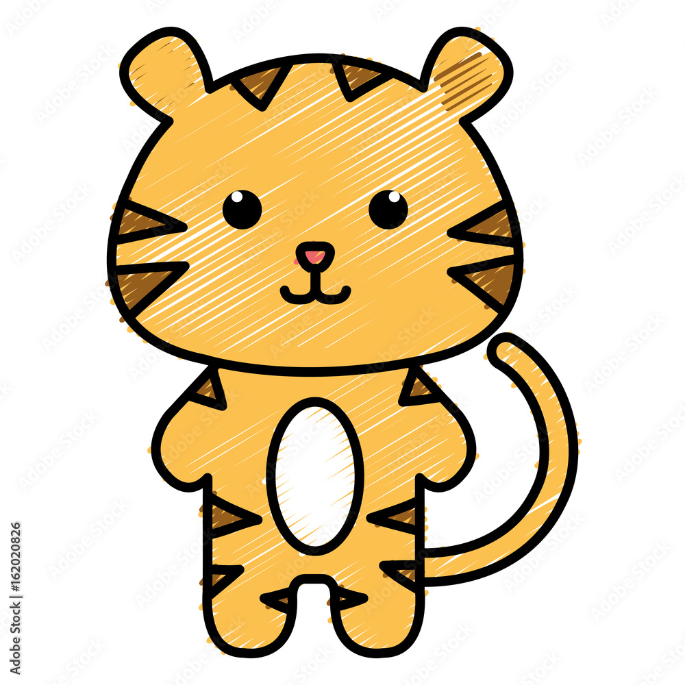 Stuffed animal tiger icon vector illustration design doodle Stuffed animal tiger icon vector illustration design doodle