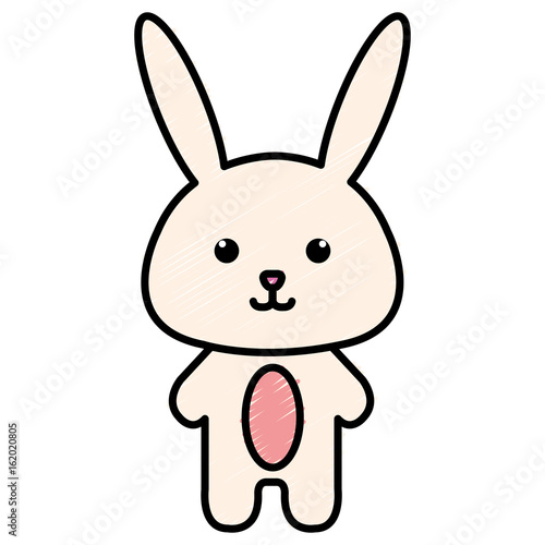 Stuffed animal rabbit icon vector illustration design doodle 