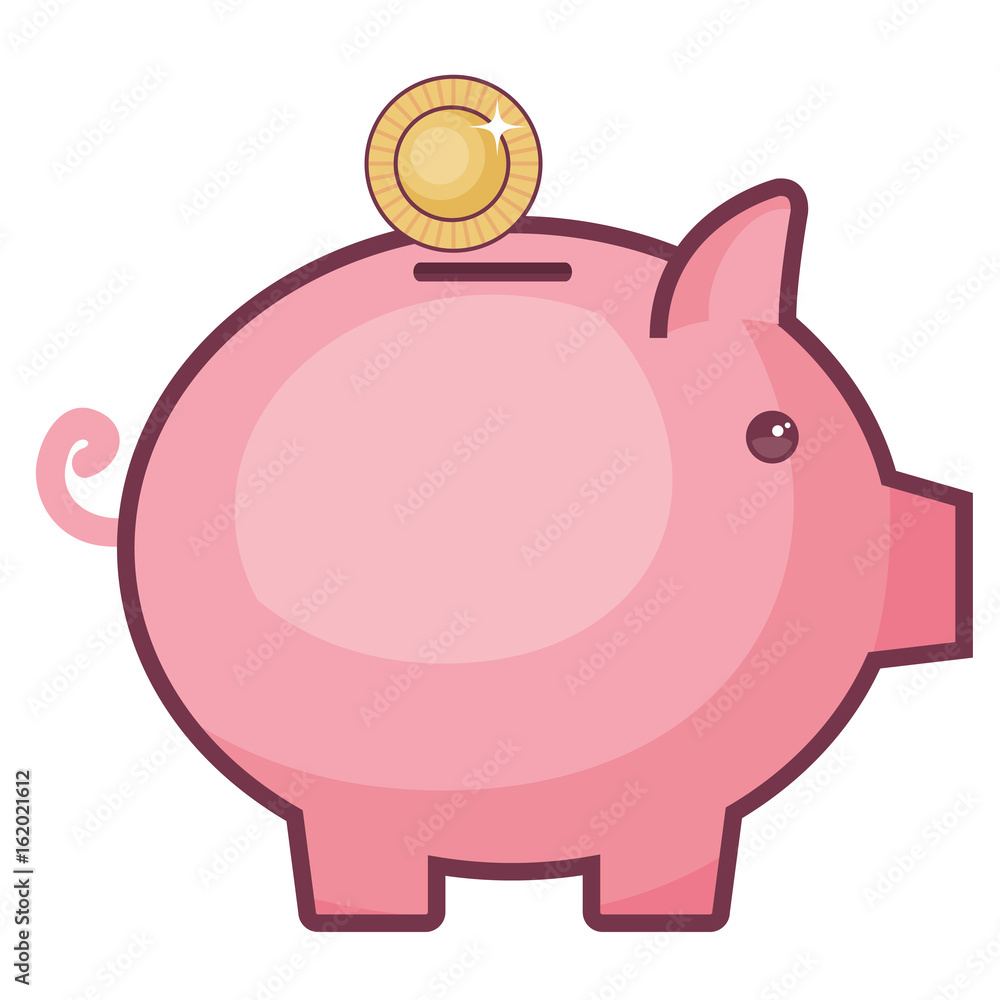 Fototapeta premium Piggy bank money icon vector illustration design graphic