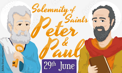 Reminder Date for Solemnity of Saints Peter and Paul, Vector Illustration