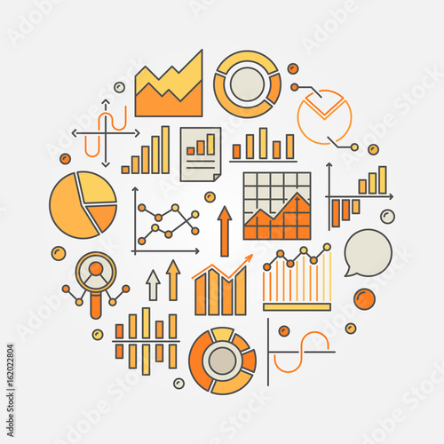Statistics and data analysis colorful illustration
