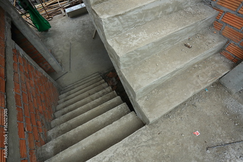 staircase cement concrete structure in residential house building of construction industry