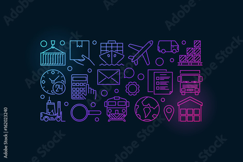 Vector logistics colorful illustration