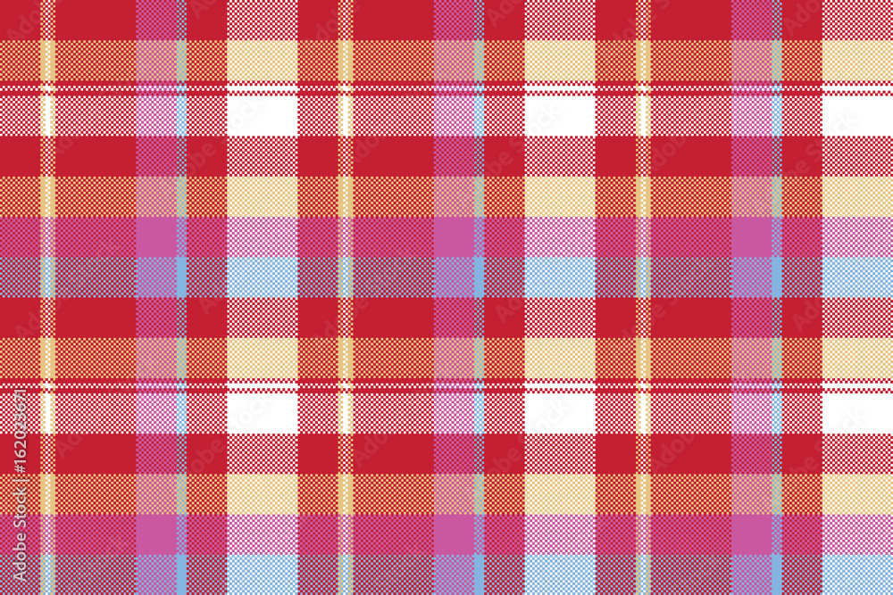 Red pixel plaid seamless fabric texture Red pixel plaid seamless fabric texture