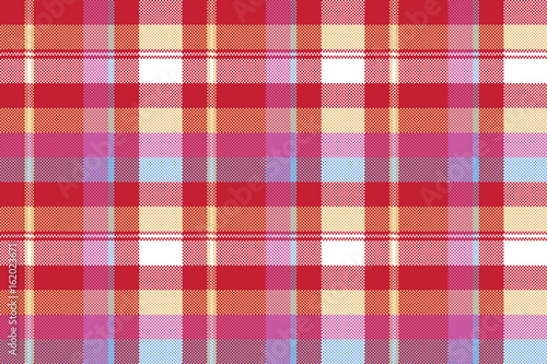 Red pixel plaid seamless fabric texture